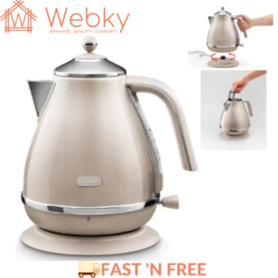 $165 • Buy DeLonghi Kettle Icona Metallics 3000 W Electric Jug 1.7L Water Capacity - Beige