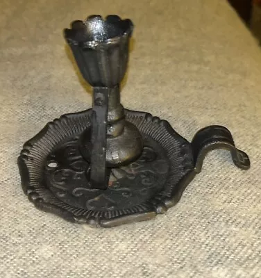 Vintage Cast Iron Candle Holder Swinging With Finger Hold Candlestick • $30