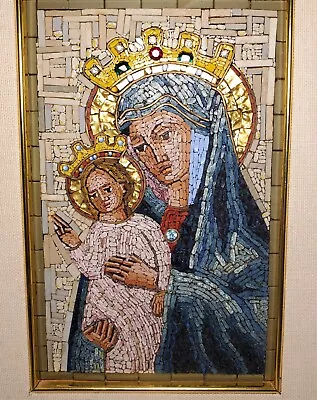 Micro Mosaic Icon Mary & Jesus Semi- Precious Stones & 24kt By Cinquegrana • $22400