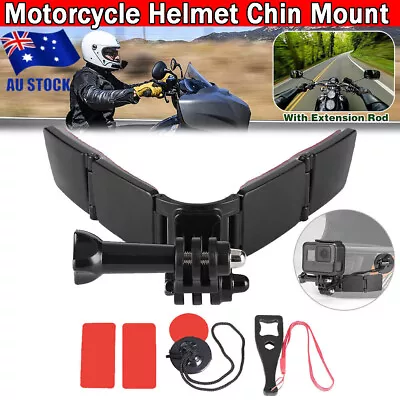 Universal Motorcycle Helmet Chin Stand Mount Kit For GoPro Hero 9/8/7/6/5 Camera • $17.15