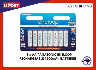 8x Panasonic Eneloop Rechargeable NiMH AA Batteries 2020 Stock Made In Japan New • $48.99