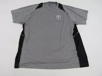 Monster Energy Men's Size XL Gray/Black Short-Sleeve Muscle Tee Shirt • $13.99