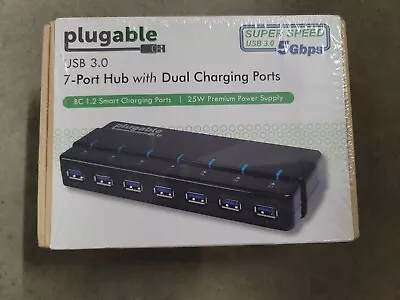 Plugable 7 Port USB 3.0 Hub With Dual Charging Ports 5 Gbps - Brand New • $25