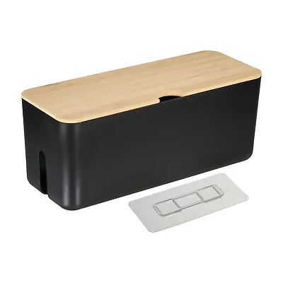 Cable Management Box Wall Mounted PS Cord Organizer Box For Home BlackWood • £21.67