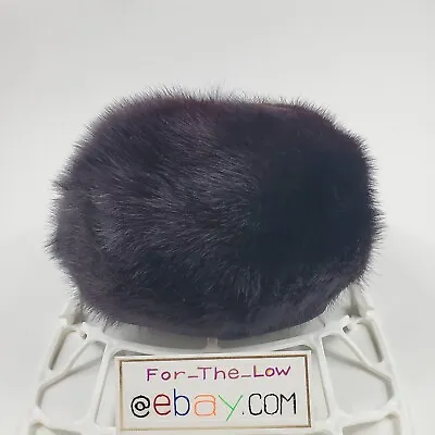 Genuine Mink Fur Pillbox Style Beret Hat Mahogany Ombré Brown Natural Authentic • $37.36