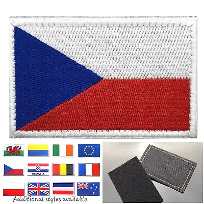 Patch Czech Republic Flag Hook Loop Fastener Patches Sew On Patch Badge Sports • £2.89