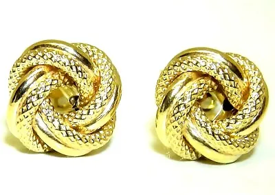 9ct Gold  Knot Stud Earrings Celtic Love Knot 9 Carat  Yellow Gold New Boxed • £59.94