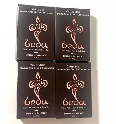 Bedu Camel Milk Moroccan Clay Cinnamon Face & Body Bar Soap 4oz - Lot Of 4 Bars • $17.89