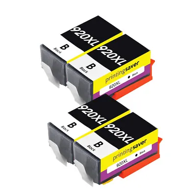 4 Black Ink Cartridge Replace For HP 920 XL OfficeJet 6000 6500 6500A 7000 7500A • £5.50