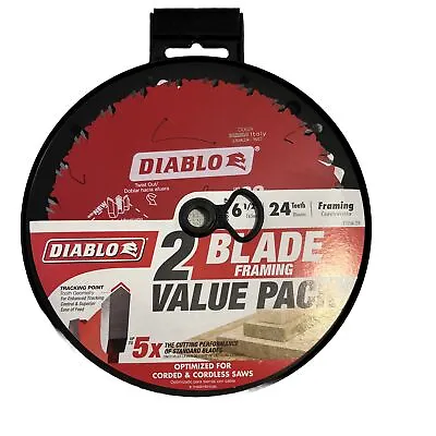 Tracking Point 6-1/2 In. X 24-Tooth Framing Circular Saw Blade Value Pack (2-Pac • $12.75