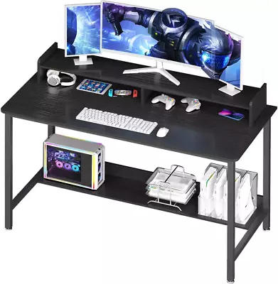 Computer Desk With Shelves 43 Inch Gaming Writing Desk Study PC Table Workstat • $82.99