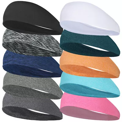 Men Women Sports Bandana Headband Sweatband Elastic Hairband Yoga Head Wrap Wear • $6.89