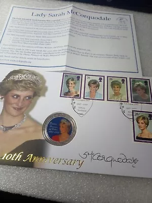 Diana Memorial Medallic Coin Cover Signed By Lady Sarah McCorquodale • £19.99