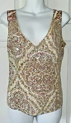 Victoria Secret Moda International VTG Sequin Paisley Tank Top Medium • $25