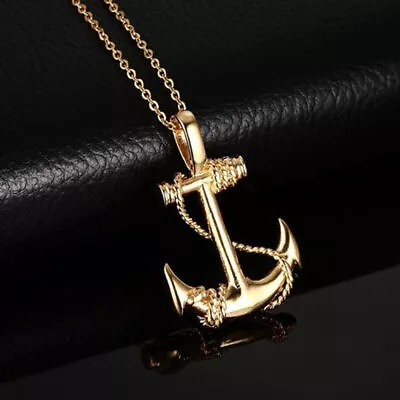 Stainless Steel Sea Anchor Pendant With 24  Chain Necklace 57-2 • $9.44