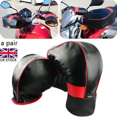 Waterproof Motorcycle Handle Bar Mitts Hand Warmer/Motorbike Muffs Gloves Cover • £8.95