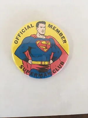 SUPERMAN -1966 Official Member Superman Club 3  Pin Back • $11
