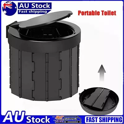 Outdoor Camping Toilet Folding Boating Portable Potty Bucket Caravan Travel AU • $41.49