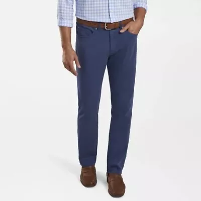 Peter Millar Crown Vintage 5-Pocket Golf Chino Pants Blue Cotton Mens Size 38x27 • $27.94