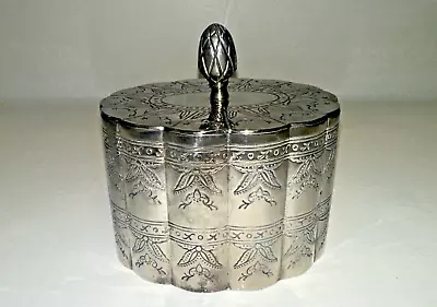 Vintage Ornate Silver Plated Metal Jewelry Box Lined With Red Fabric 3  X 5  • $22.99