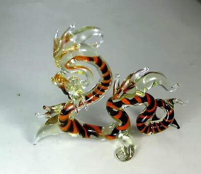 Hand Blown Glass Animal Dragon   Murano Style Figurine Ornament miniature 4.2  • $18.99