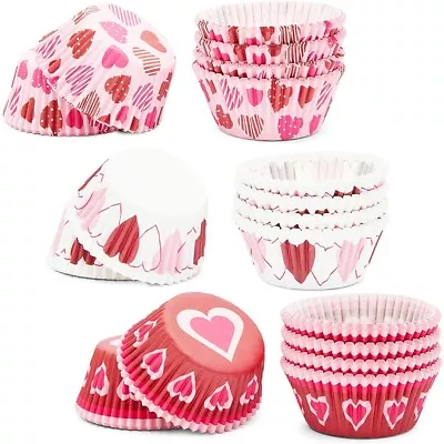 450x Valentine's Day Muffin Liner Mini Cupcake Wrappers For Baking 3 Pink Design • $16.49