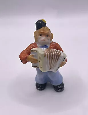 Vintage Unique Band Monkey Tiny Miniature Figurine Trinket Accordian Musician • $30