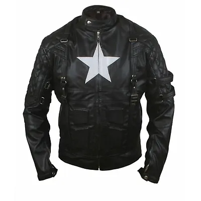 Marvel's Chris Evans Captain America Costume Leather Jacket • $109.99