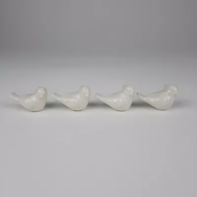 4 Creative Co-Op Mini White Ceramic Cardinal Bird Figurines Home Decor Accents • $14.99