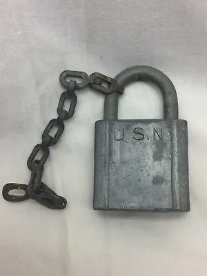 Vintage USN U.S.N. Navy Military Padlock Chicago Lock Company • $28.50