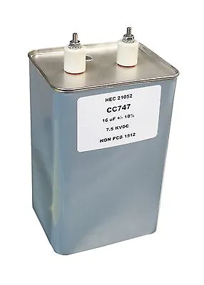 Oil Filled Capacitor 16 Microfarads 7.5 KV Filter Capacitor • $249.95