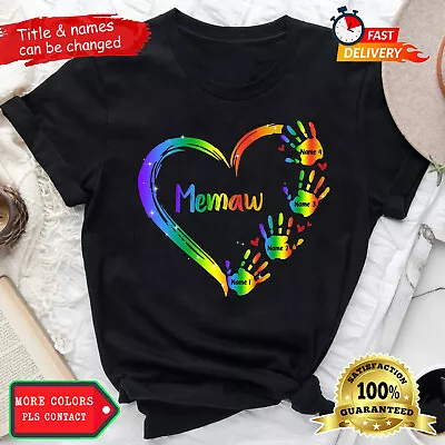 Personalized Grandchildren Grandma Mom Shirt Grandma Heart Handprint Customi... • $10.92