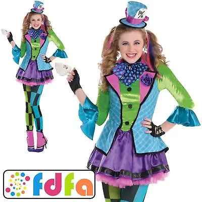 Amscan Sassy Mad Hatter Kids Childs Girls Fancy Dress Costume Book Day • £23.59