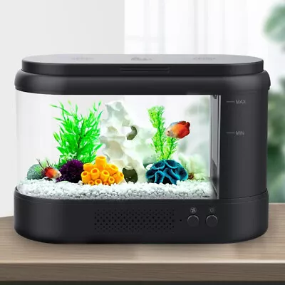 Hygger Small Betta Fish Tank With LED Light - Black • $69.95