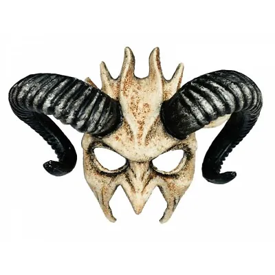 $39.95 • Buy Horned Devil Full Face Halloween Costume Masquerade Ball Mask [Bone]