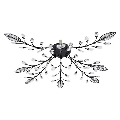 8-Head Crystal Chandelier Leaves Branches Ceiling Pendant Lamp Light Fixture G4 • $52.25