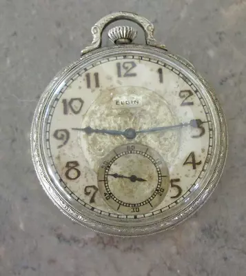 Vintage ELGIN 15 Jewel Pocket Watch 29630908 RUNNING • $21.50