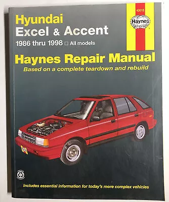 Haynes 43015 Hyundai Excel & Accent 1986-1998 All Models Repair Manual  • $12.95