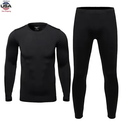 Winter Men Woman Skiing Ultra-Soft Fleece Thermal Top Bottom Long Johns Pant Set • $18.99