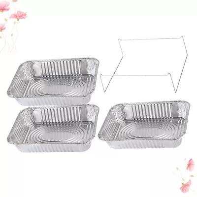  4 Pcs Disposable Serving Tray BBQ Pan Liner Food Containers Outdoor • £12.99