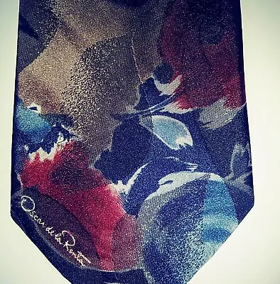 Oscar De La Renta Studio Mens Tie Multi-Color Floral Tie USA Made Necktie • $20