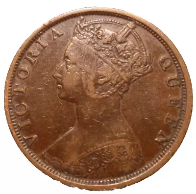 1900 H Hong Kong One 1 Cent Queen Victoria Coin VF • $19.95