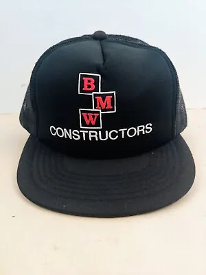 Vintage BMW Constructors Puffy Print Trucker Hat Snapback Cap • $21