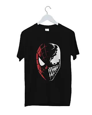 Marvel Spider-Man Graphic Printed T-shirt Vintage Spiderman Face-Super Hero Top • £15.99