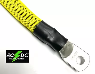 4/0 AWG NEON YELLOW  BRAIDED Copper Battery Cable Power Wire Car Inverter RV  • $13.99