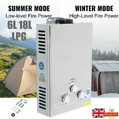 6L/18L Instant Hot Water Heater Tankless Gas Boiler LPG Propane Heater Shower • £83.99