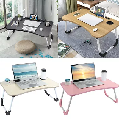 Folding Laptop Bed Table Adjustable Lap Standing Desk Tray Breakfast Portable UK • £10.99