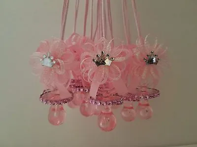 12 Princess Pacifier Necklace Baby Shower Favor Prize Game Its A Girl Decoration • $17.99