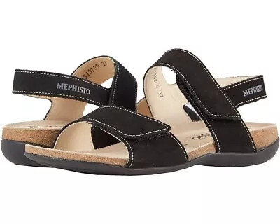 Mephisto Agave Black Nubuck Sandals Size 38 U.s. Size 8 • $14.99