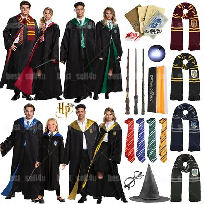 UK Harry Potter Gryffindor Ravenclaw Slytherin Robe Cloak Tie Costume Wand Scarf • £8.59